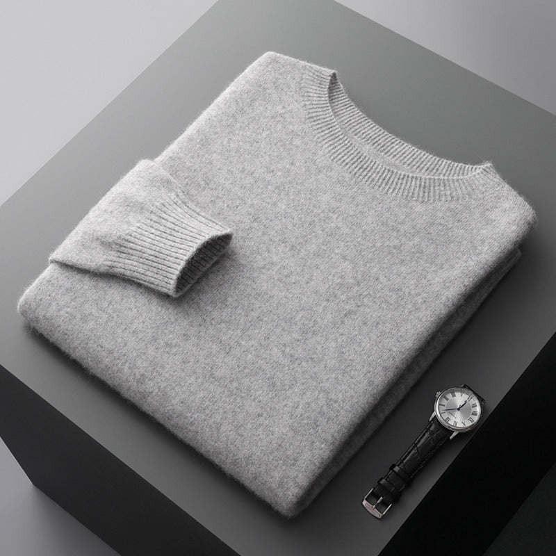 Men's Round Neck Basic Inner Match Thin Middle-aged And Elderly Bottoming Sweater