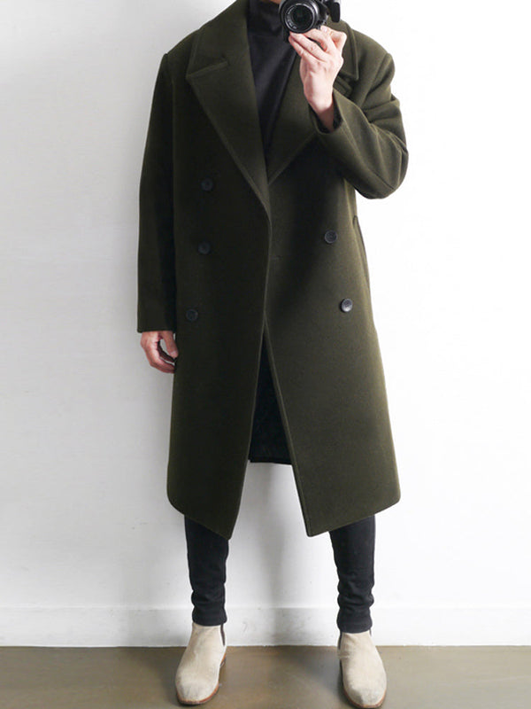 Woolen Men's Mid-length slim fit Trench Coat