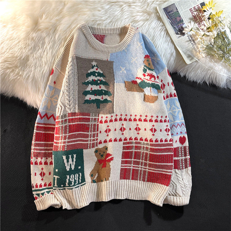 Men's Ins Trendy Round Neck Japanese-style Retro sweater