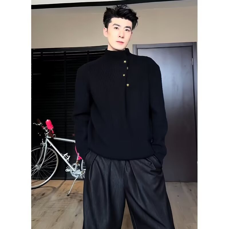 Lazy Brass Buckle Sweater For Men