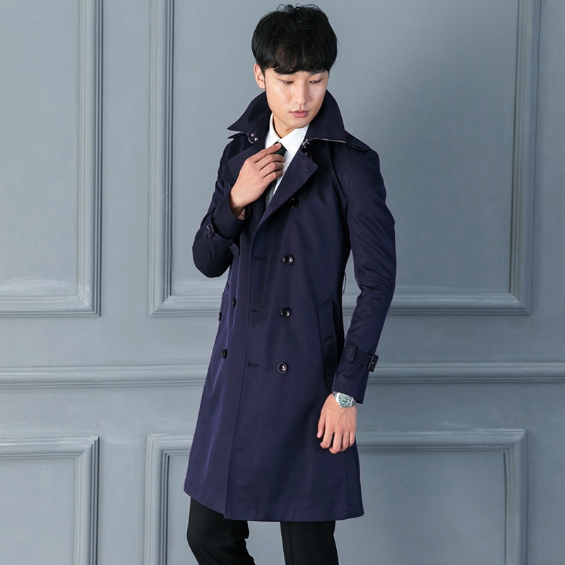 Long Double Breasted Spring And Autumn Slim Business Coat