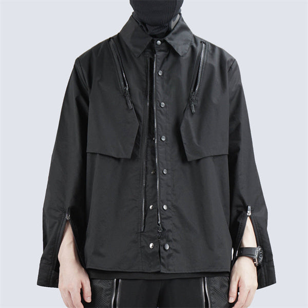 Men's Long Sleeve Loose Functional Deconstructed Work Shirt