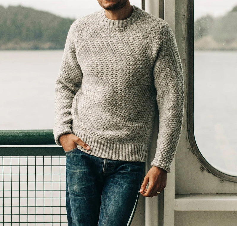 Men's Pullover Winter Casual Solid Color Round Neck Knitted sweater
