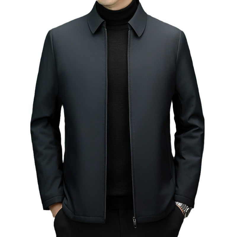 Middle-aged Father Business Casual Pure Color Cotton coat