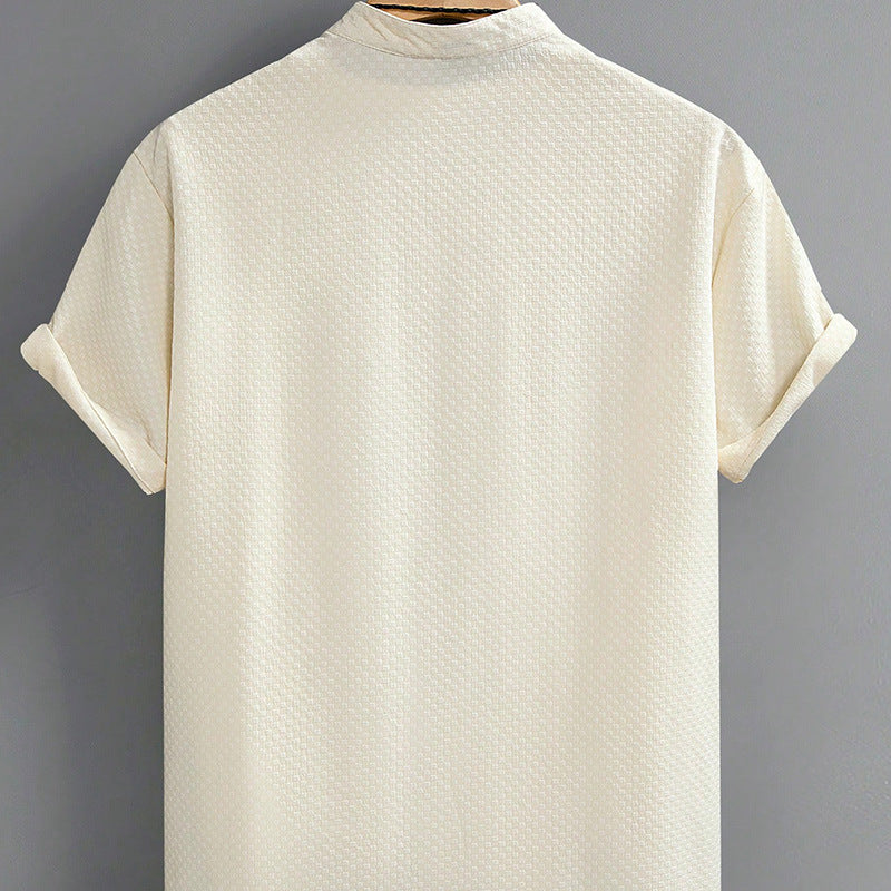 Summer Men's Breathable Casual Stand Collar Shirt