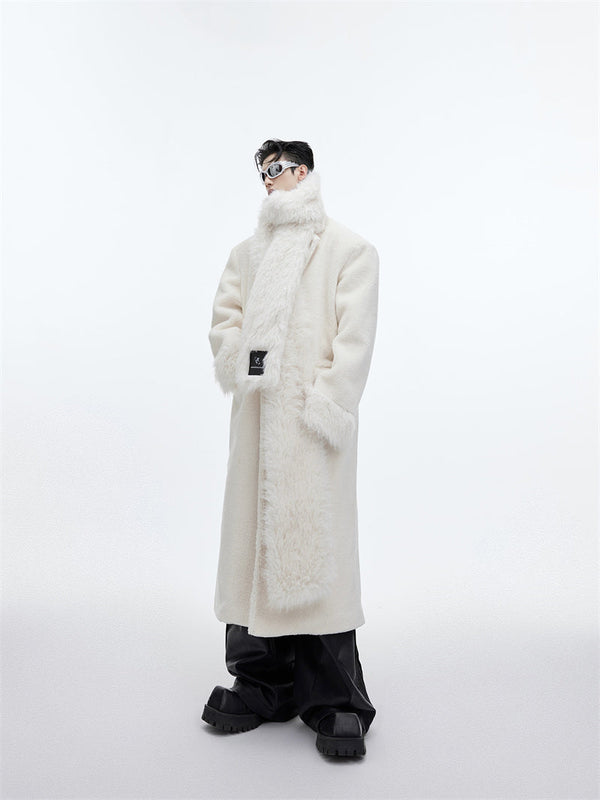 Scarf Design Plush Thickened Overcoat
