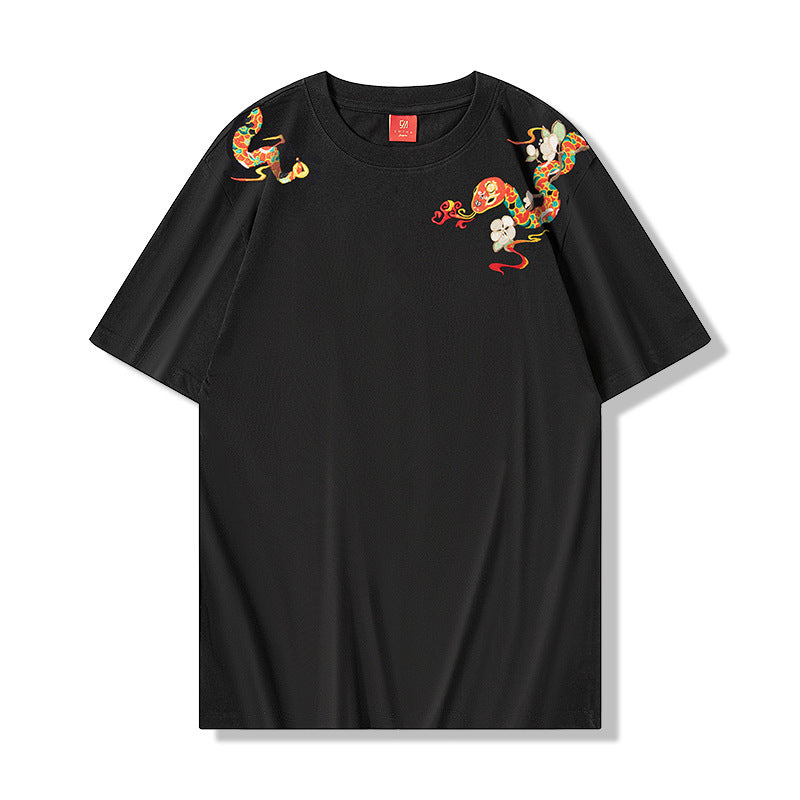 Loose Embroidered Crew Neck Short Sleeve t-shirt