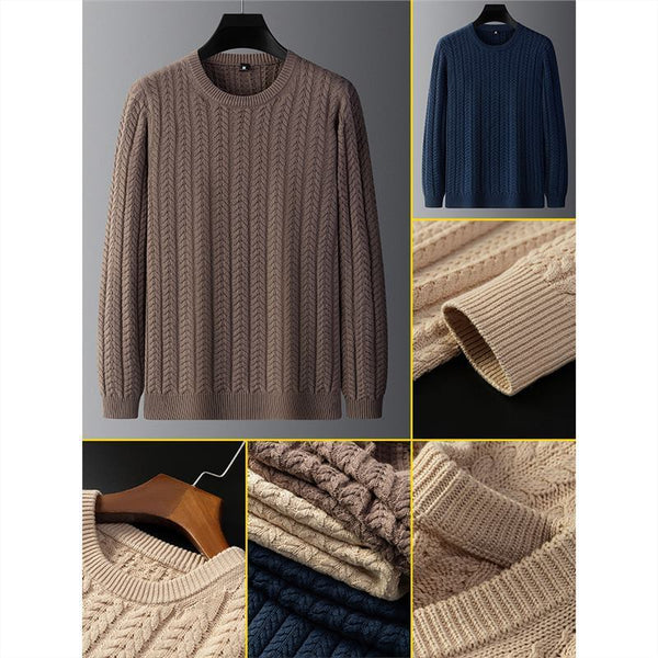 Men's Thick Cotton Solid Color Fur sweater