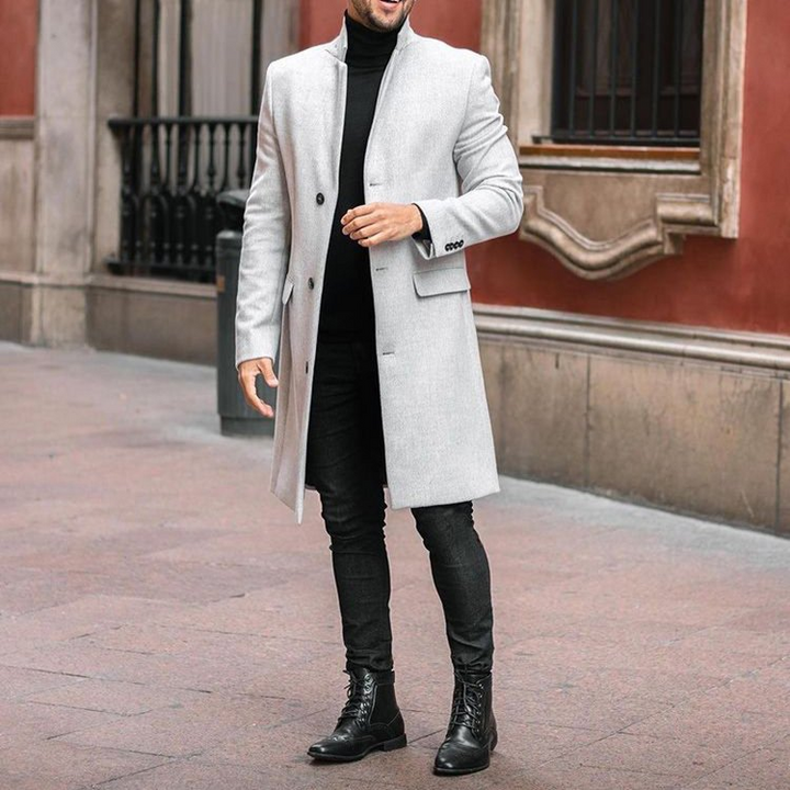 Men's Solid Business trench Coat