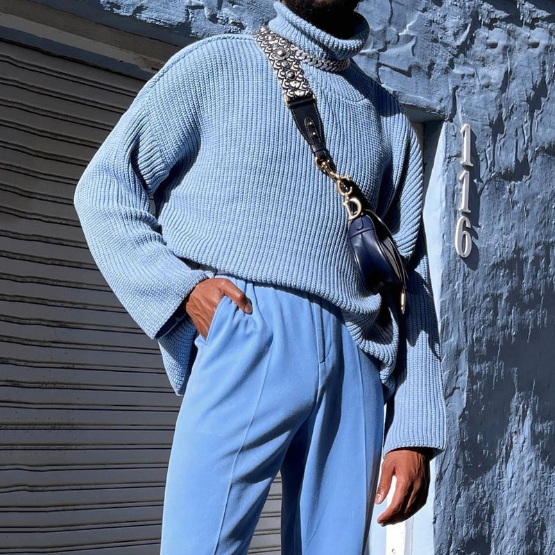 slim-fit Stand-collar Sweater