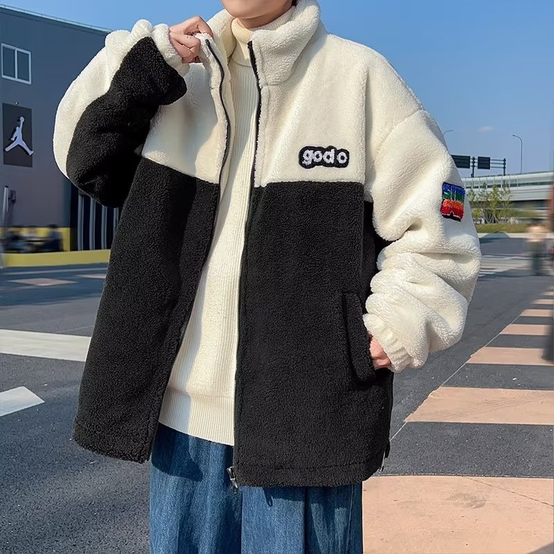Youth Winter Lamb Wool Cotton-padded Thickened Coat