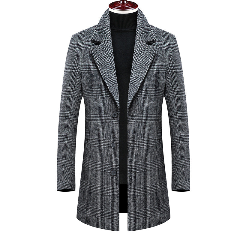Men's plaid trench coat
