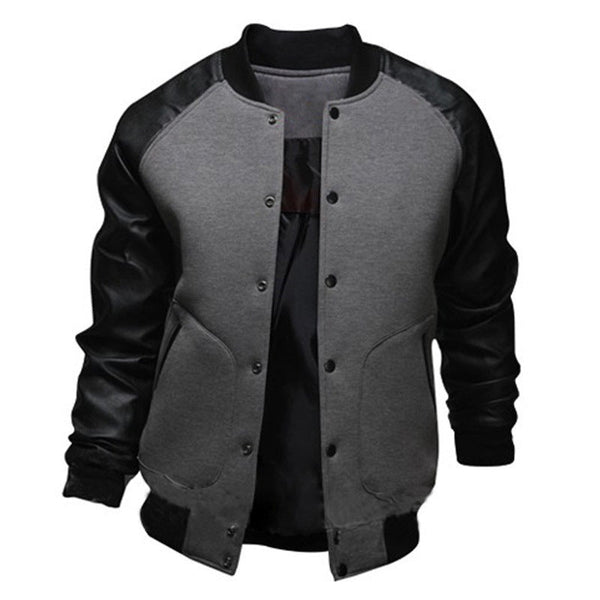 Large pocket slim baseball shirt jacket