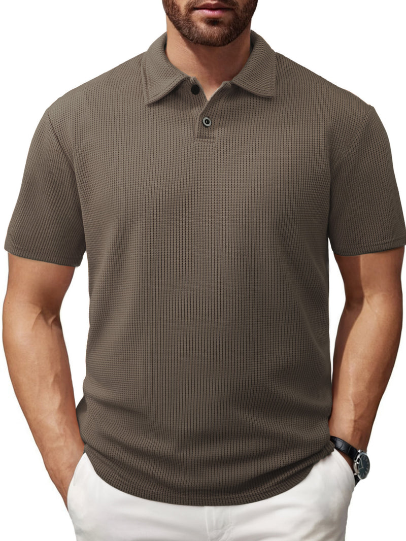 Men's Casual Striped Lapel Short Sleeve t-shirt