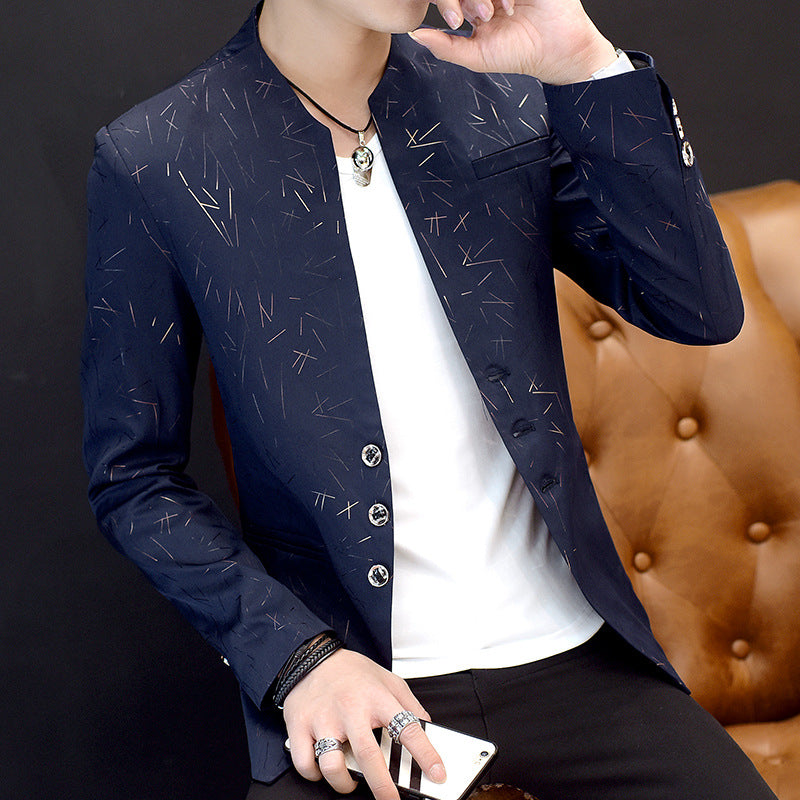 Slim-Fit Collar Tunic Casual Blazer