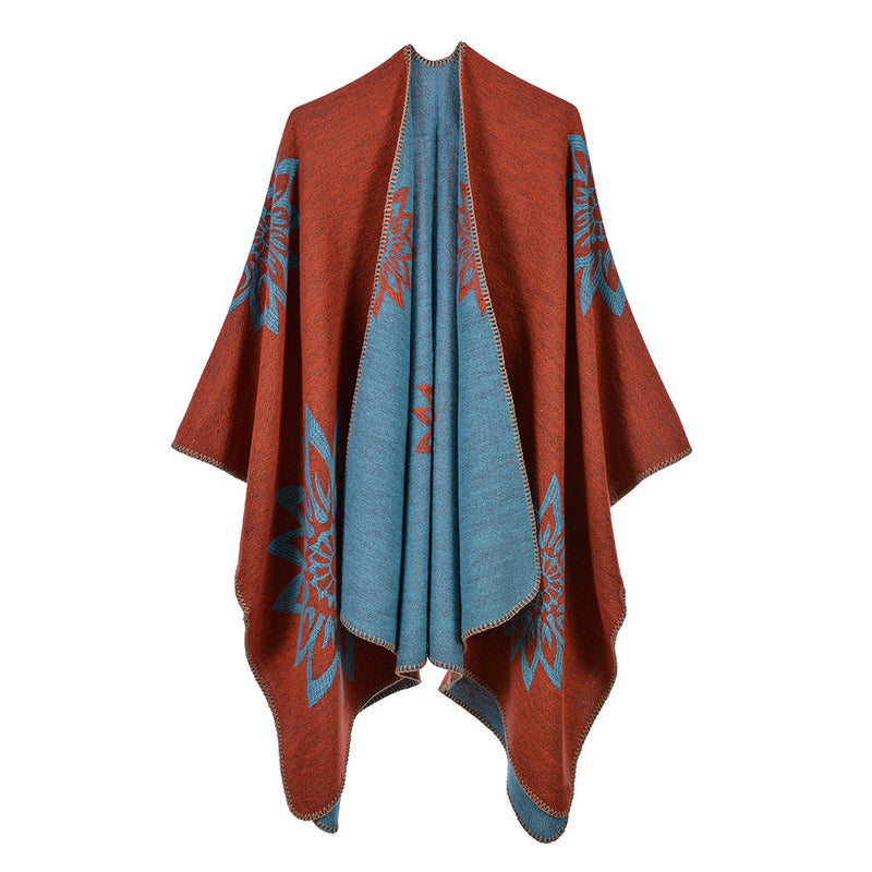 Reversible cashmere cloak