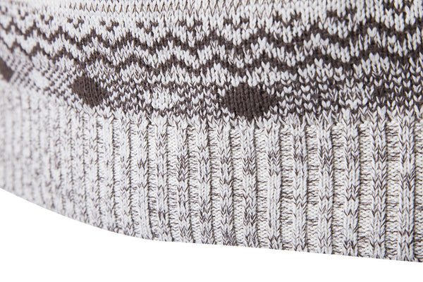 Color block ethnic style warm pullover sweater
