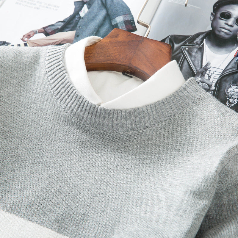 Urban Horizontal-Striped Casual Sweater
