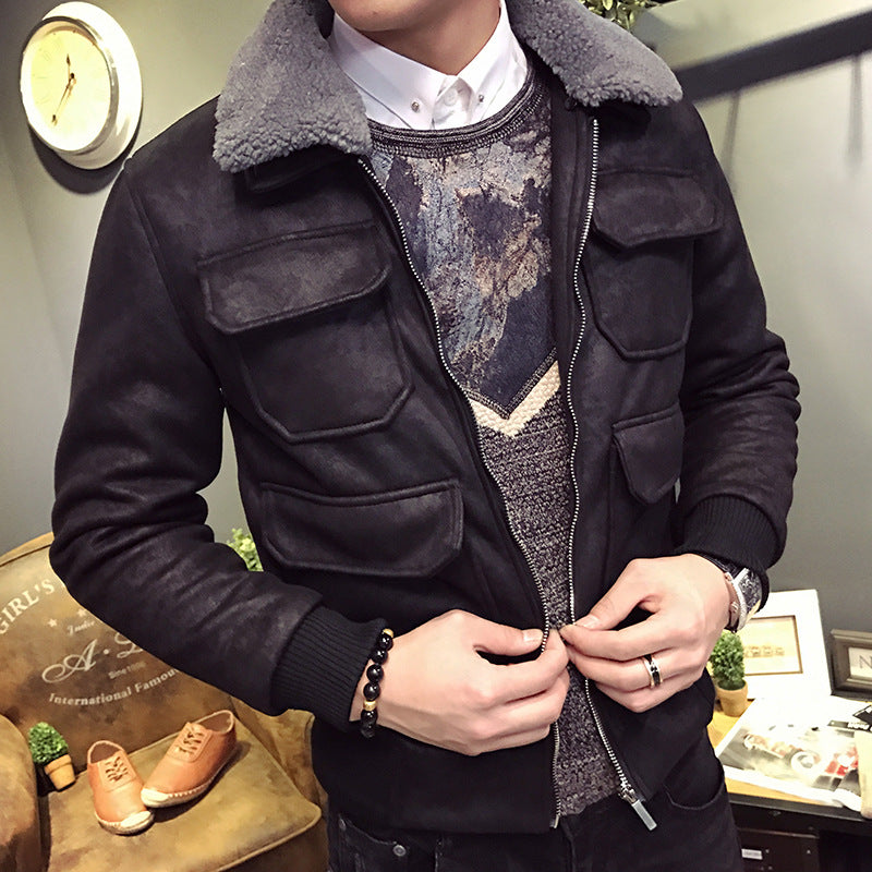 Lamb Fur Collar Cotton Jacket