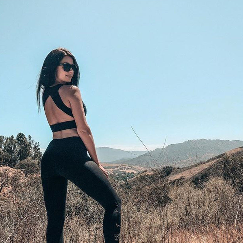 sexy girl two piece set tracksuits set bra+ leggings for fitness sportswear