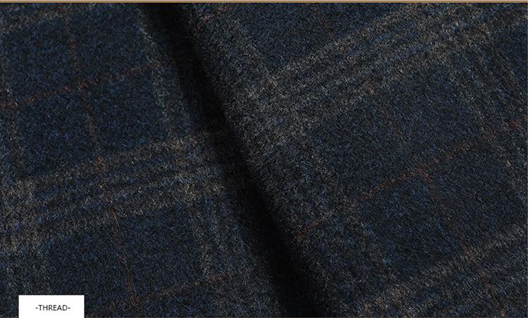 Men's plaid woolen trench coat