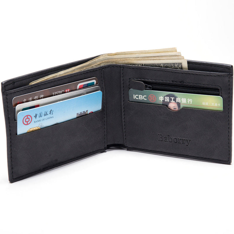 Men Wallets Mens Wallet with Coin Bag Zipper Small Money Purses