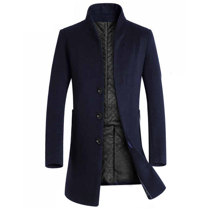 Men's mid-length slim trench coat