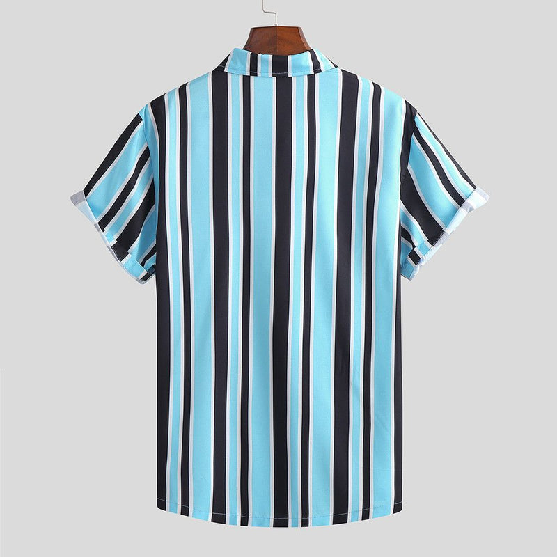 Men' Stripe Short Sleeve Shirt