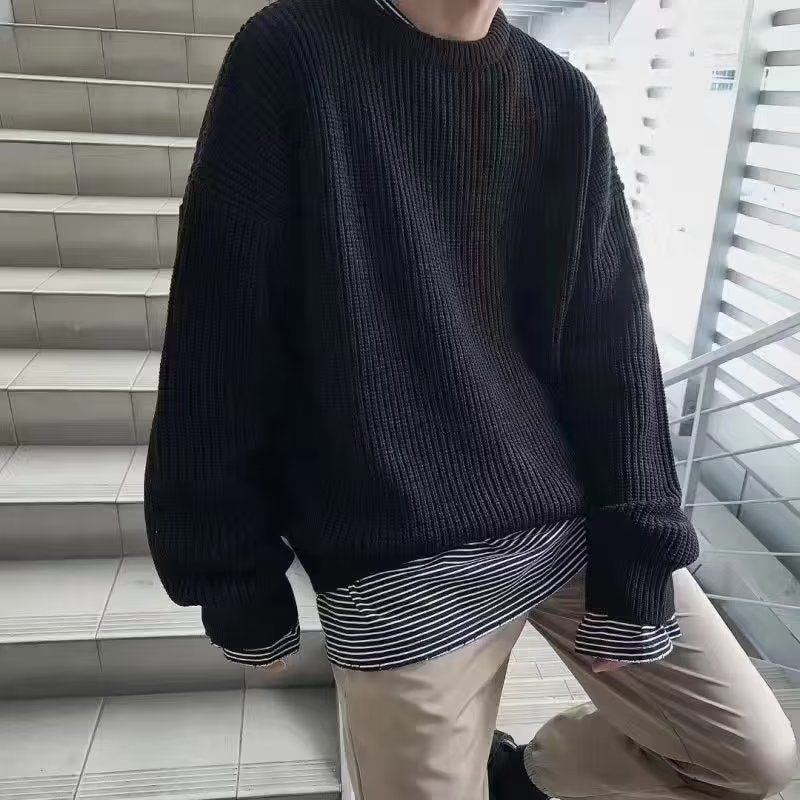 Loose Casual Retro Crew Neck Sweater
