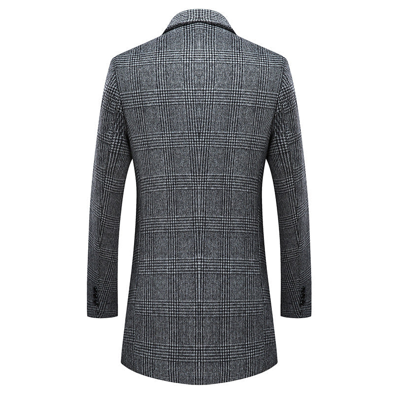 Men's plaid trench coat