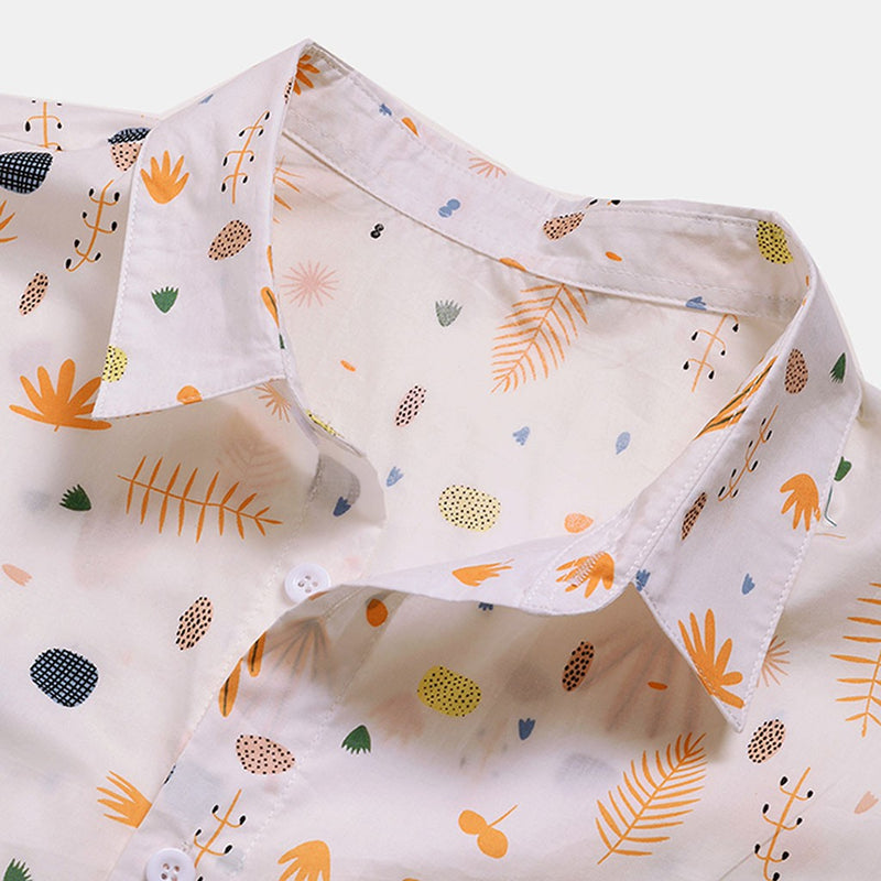 Printed shirt with short sleeves
