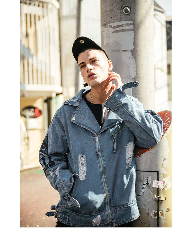 Stylish Collar Jean Jacket