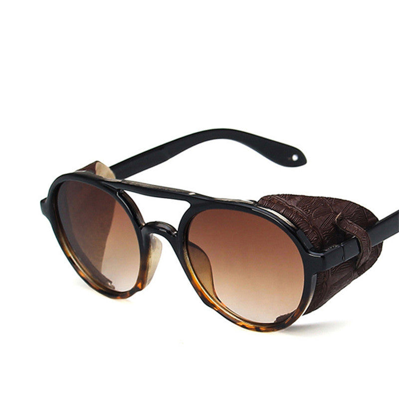Windproof big frame steampunk sunglasses