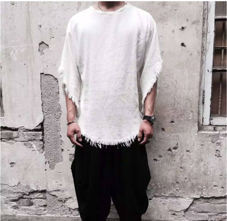 Summer Men Solid Irregular T-shirt