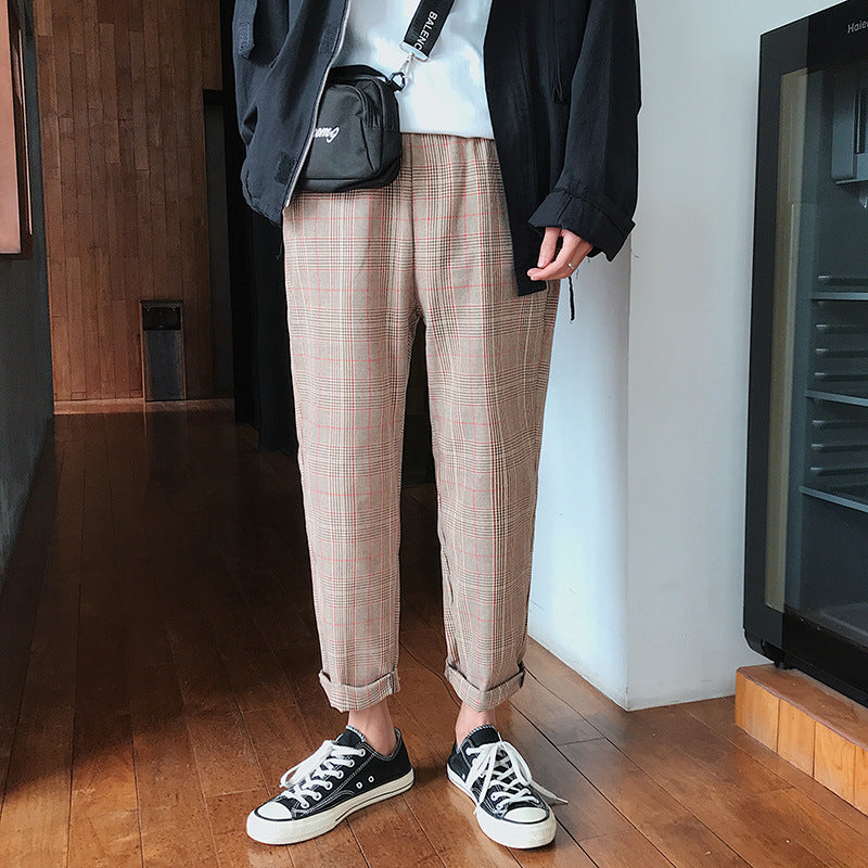 Couple Trousers Plaid Casual Plaid Pants