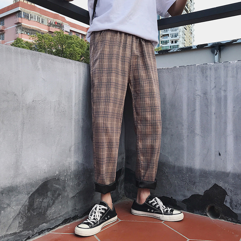 Couple Trousers Plaid Casual Plaid Pants