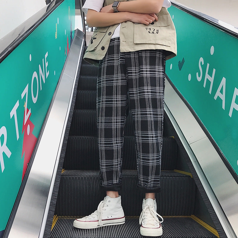Couple Trousers Plaid Casual Plaid Pants