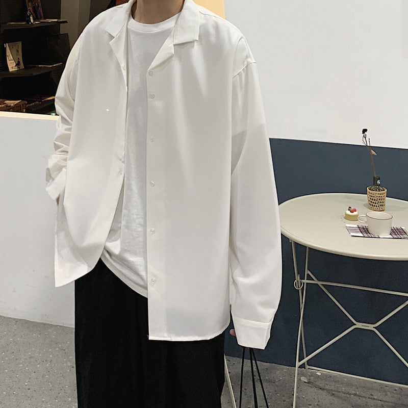 Long-sleeved Korean Trendy and Handsome College Style Shirt