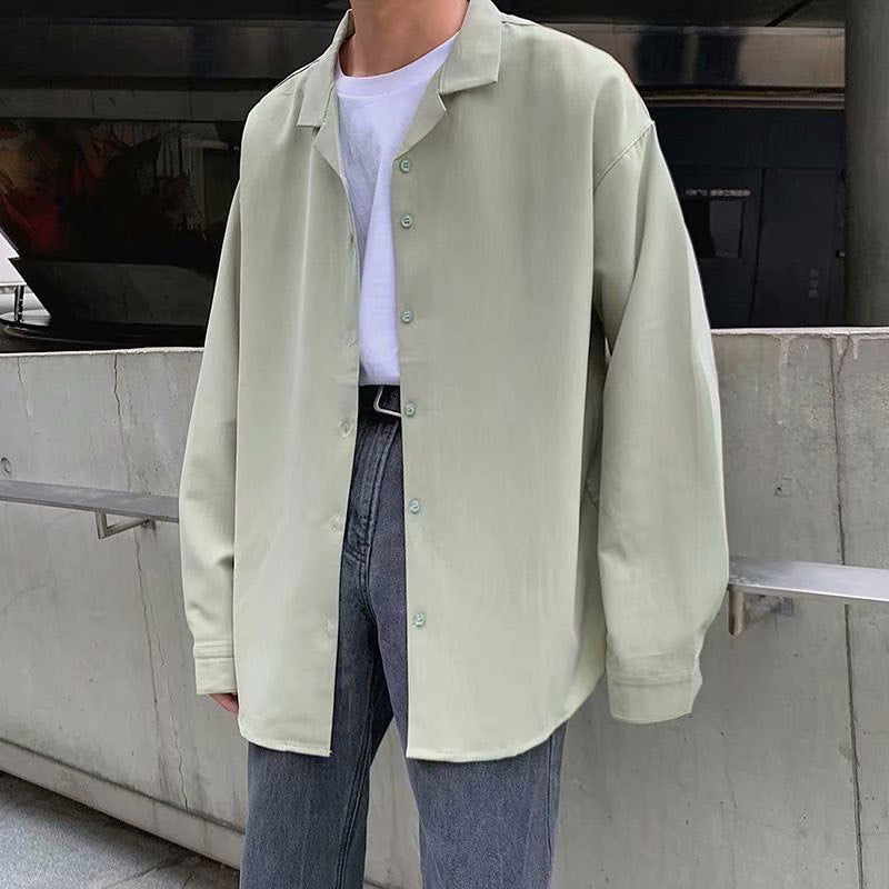 Long-sleeved Korean Trendy and Handsome College Style Shirt