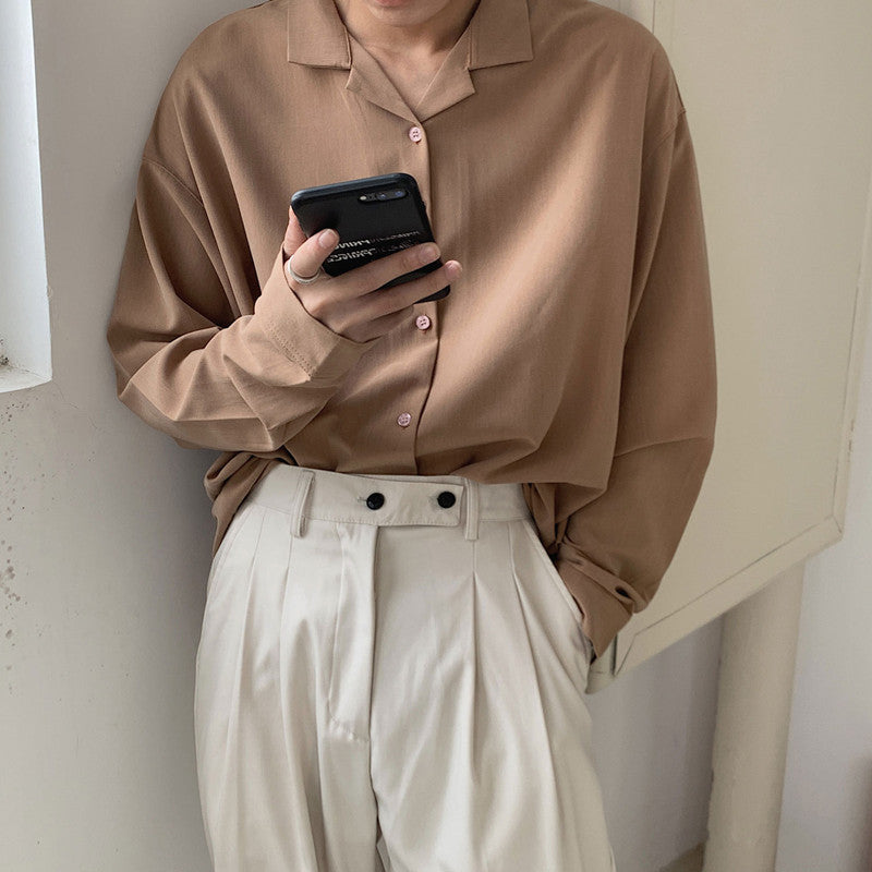 Long-sleeved Korean Trendy and Handsome College Style Shirt
