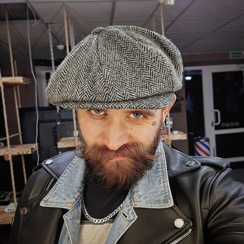 peaky blinders hat Wool Newsboy Caps Men Herringbone Flat Caps Gatsby