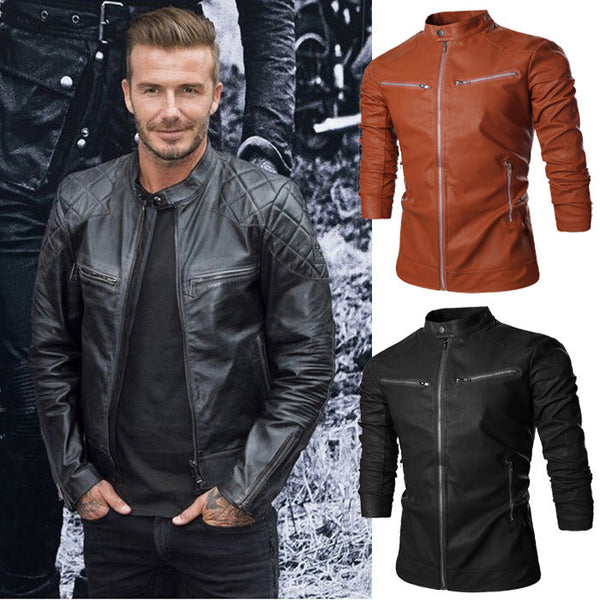 Men's Leather Jacket Motorcycle Jacket Men