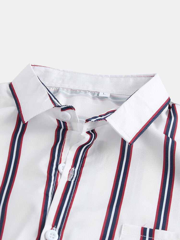 Men's Striped Short Sleeve Shirt