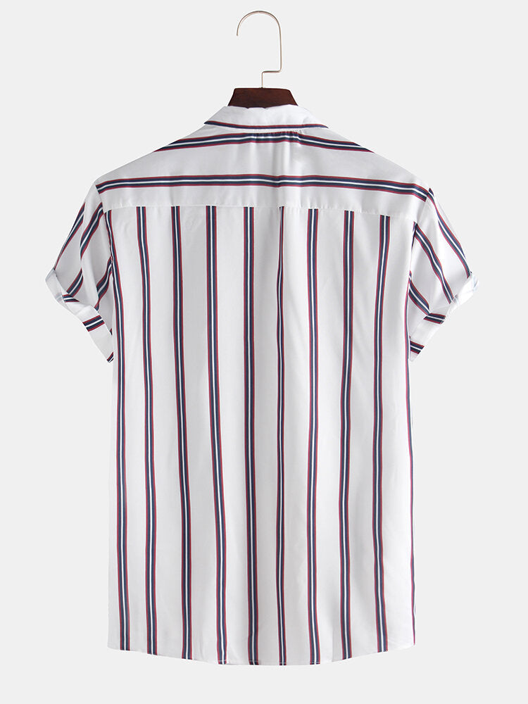 Men's Striped Short Sleeve Shirt