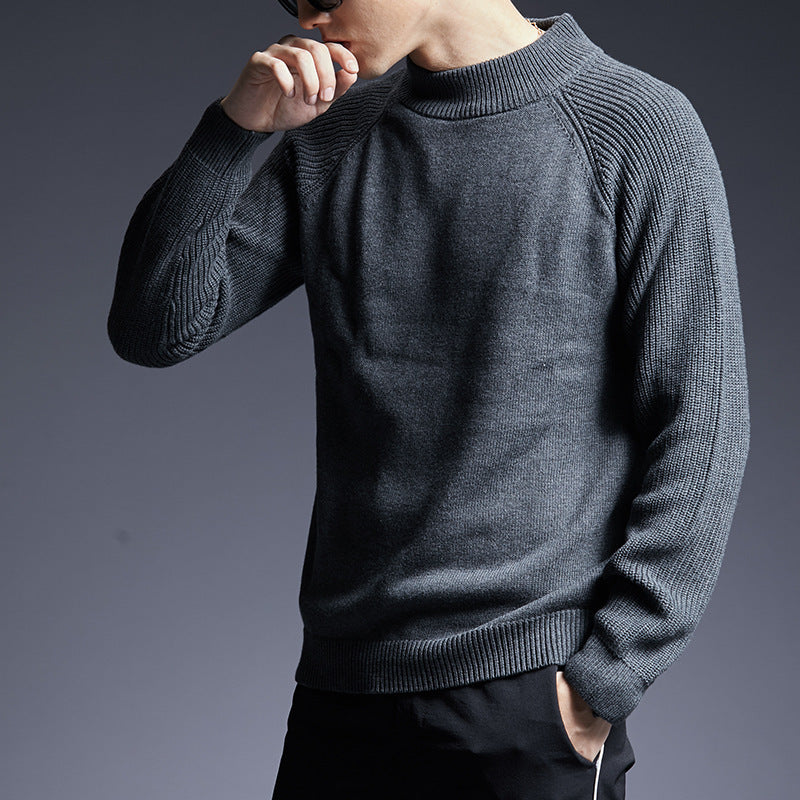 All-match Knitted Sweater Solid Color Sweater