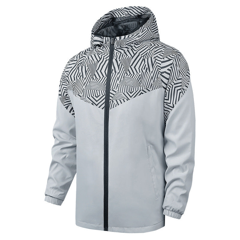 Men's Hooded Running Windbreaker Jacket