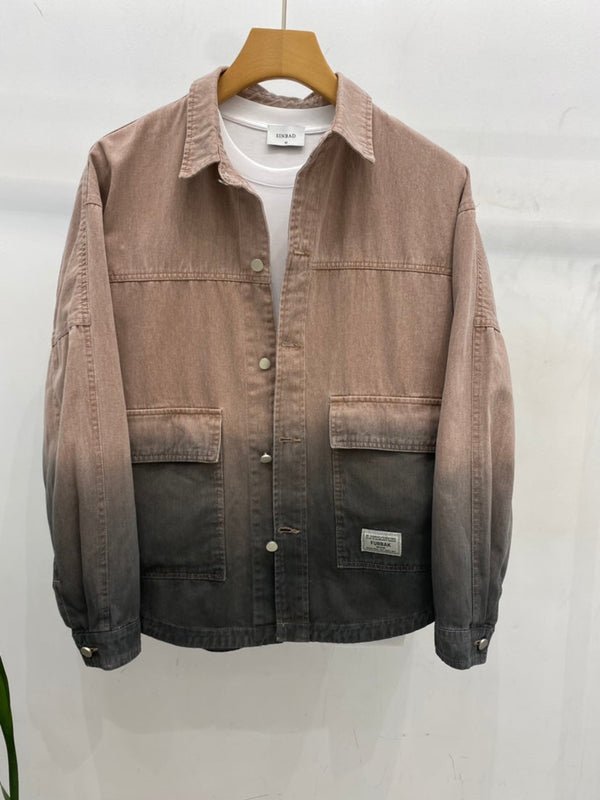 Men's Pocket Gradient Printed Jacket