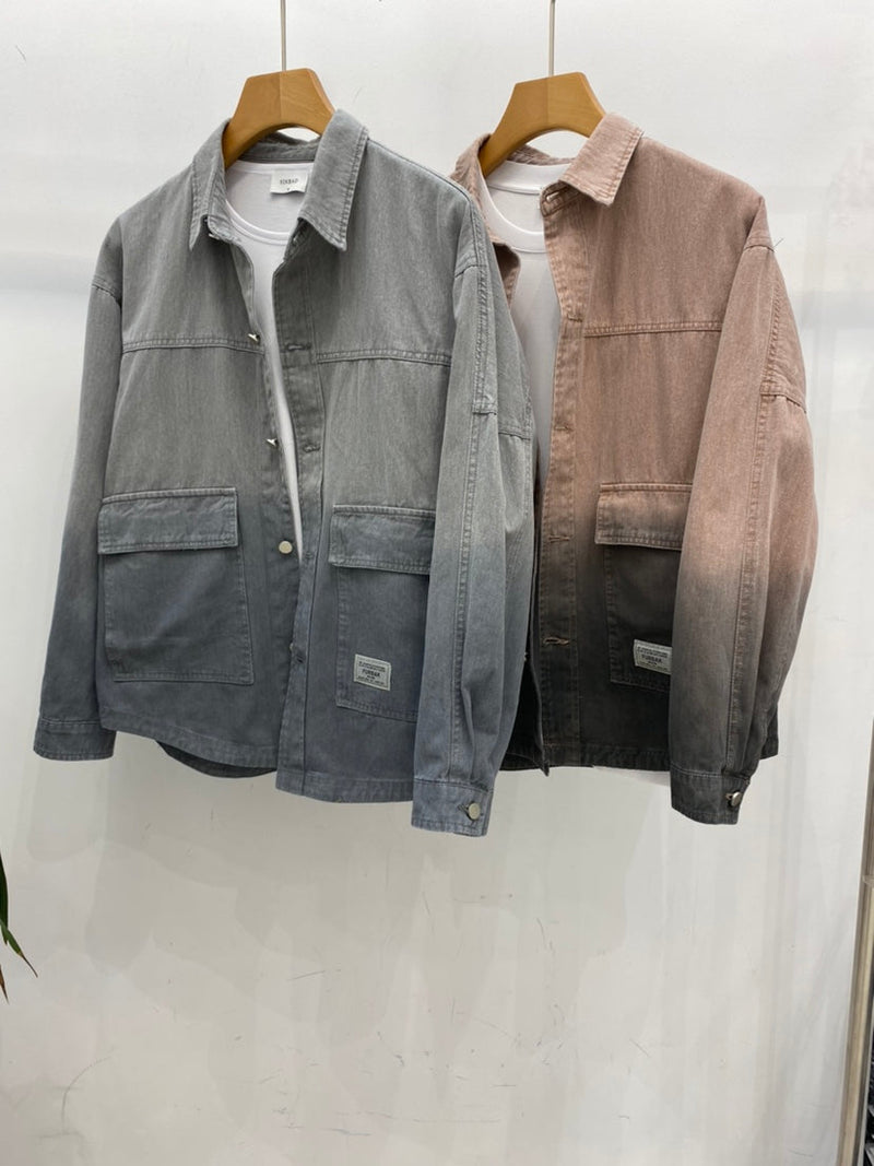 Men's Pocket Gradient Printed Jacket