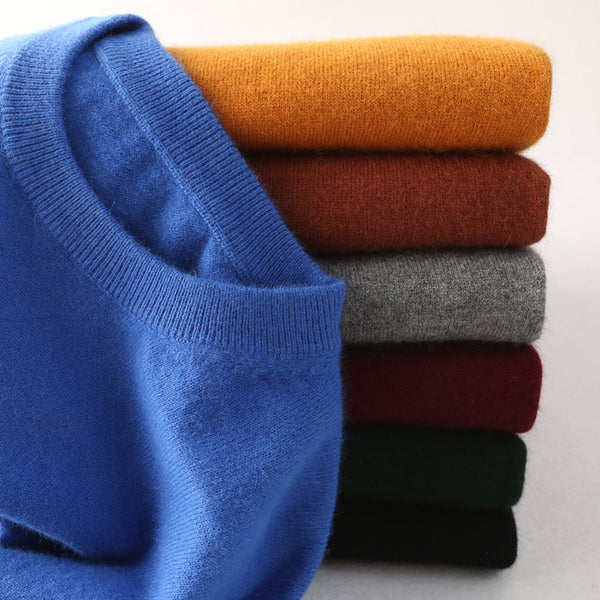 Men's Round Neck Pullover Slimming Business Casual Sweater