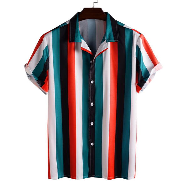 Printed Casual Men's Short-sleeved Lapel Shirt